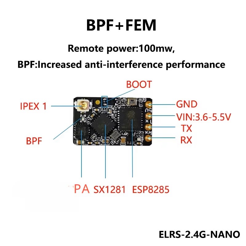 Récepteur NANO ELRS 2,4 GHz Ex - Radiomaster Ranger 2.4Ghz Elrs Module avis et prix